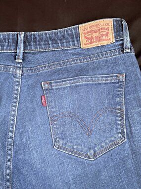 Levi's 525 Perfect Waist Straight Womens Jeans 12 (31-30) Blue Stretch